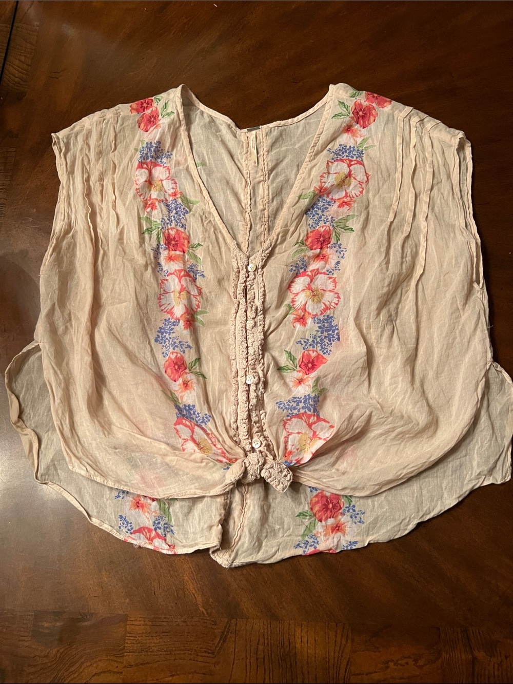 Free People Boho Floral Embroidered Women’s Top
